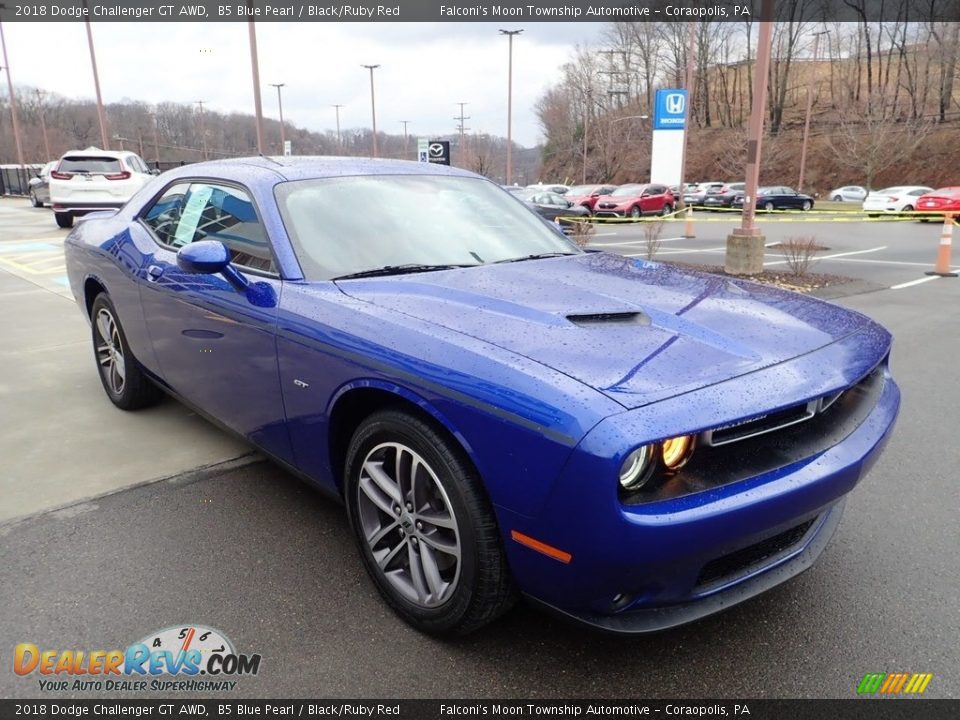2018 Dodge Challenger GT AWD B5 Blue Pearl / Black/Ruby Red Photo #8