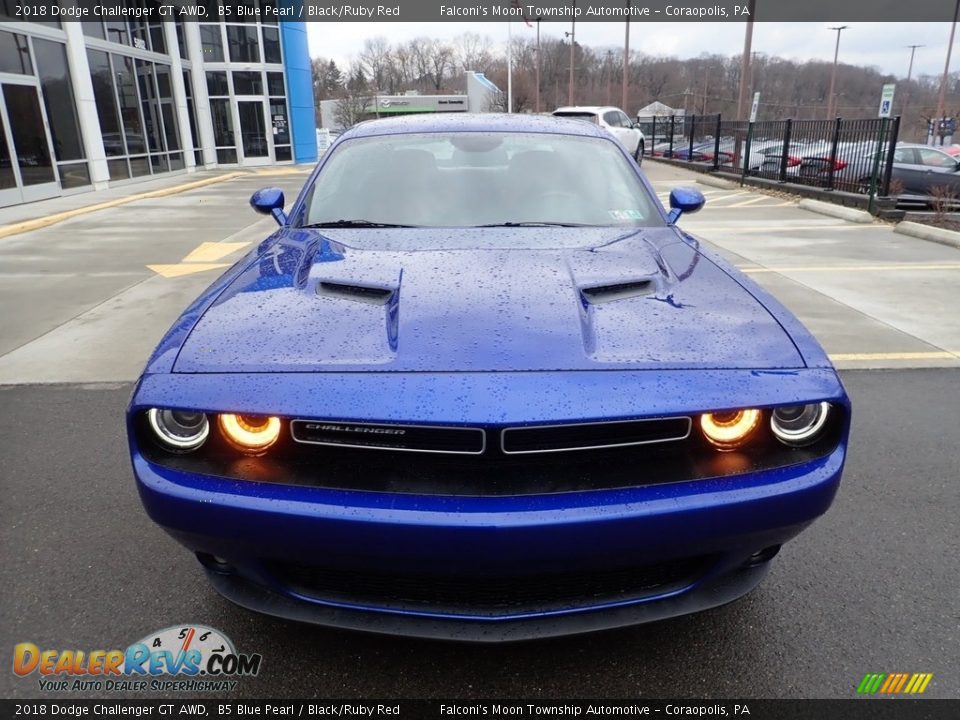 2018 Dodge Challenger GT AWD B5 Blue Pearl / Black/Ruby Red Photo #9