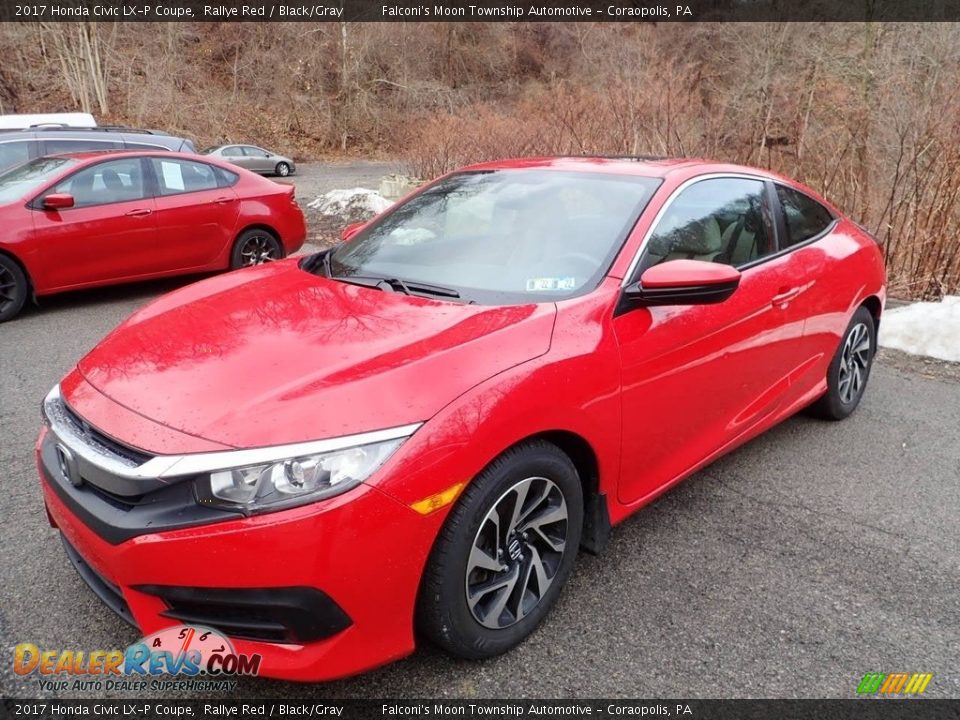 2017 Honda Civic LX-P Coupe Rallye Red / Black/Gray Photo #1