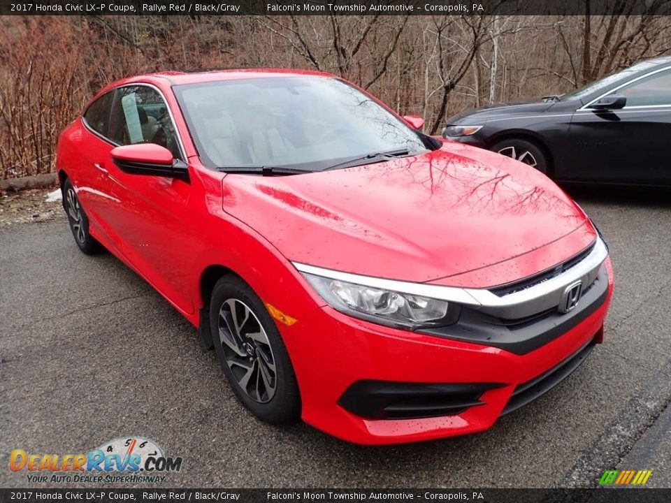 2017 Honda Civic LX-P Coupe Rallye Red / Black/Gray Photo #4