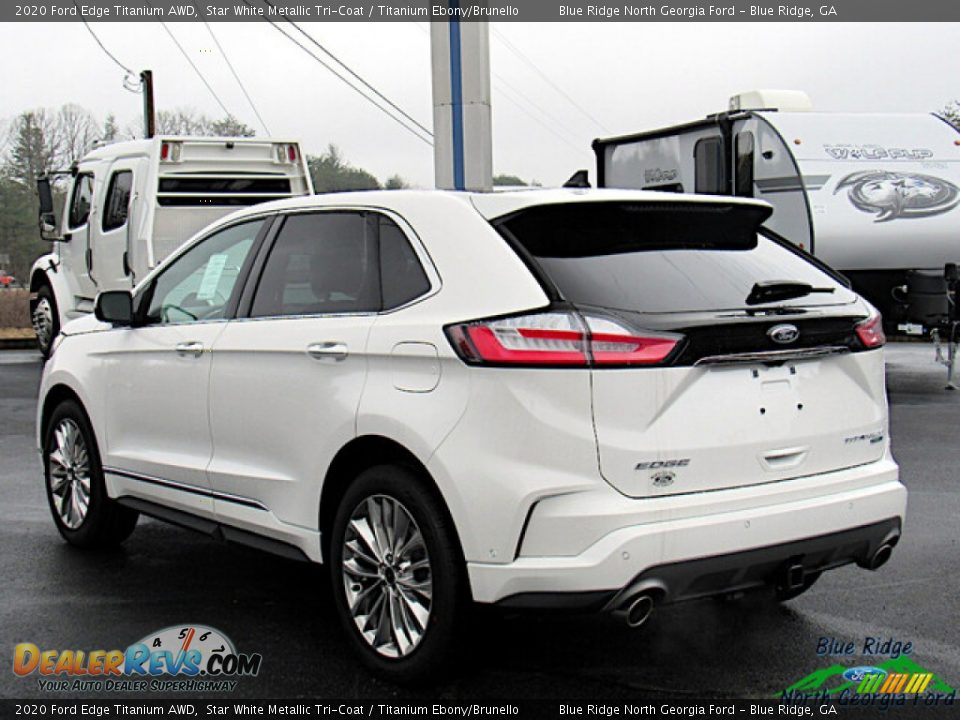2020 Ford Edge Titanium AWD Star White Metallic Tri-Coat / Titanium Ebony/Brunello Photo #3