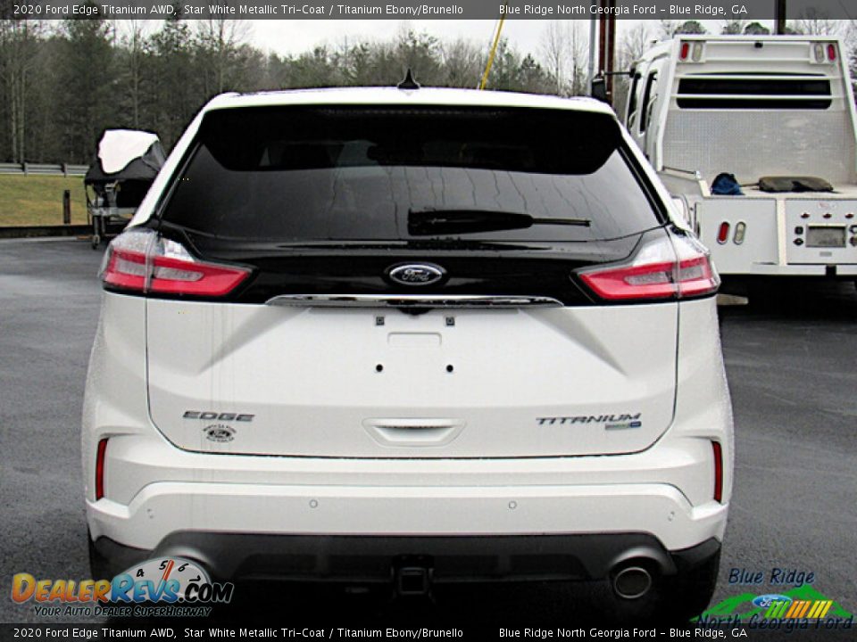 2020 Ford Edge Titanium AWD Star White Metallic Tri-Coat / Titanium Ebony/Brunello Photo #4