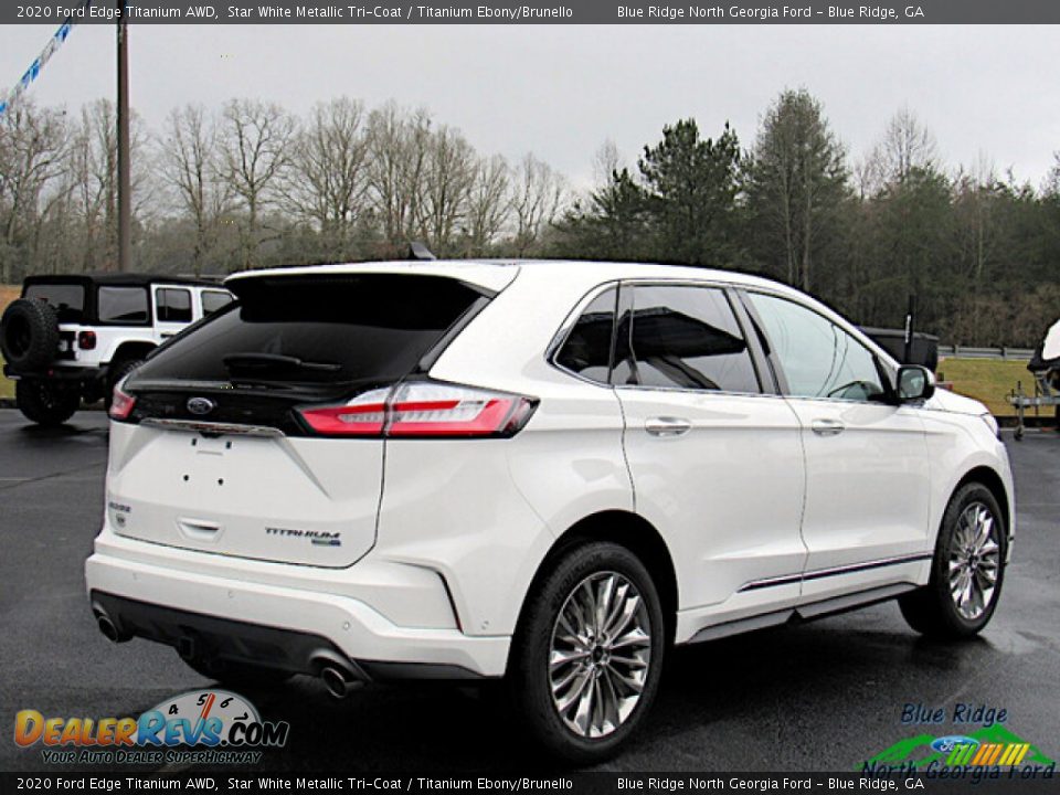 2020 Ford Edge Titanium AWD Star White Metallic Tri-Coat / Titanium Ebony/Brunello Photo #5