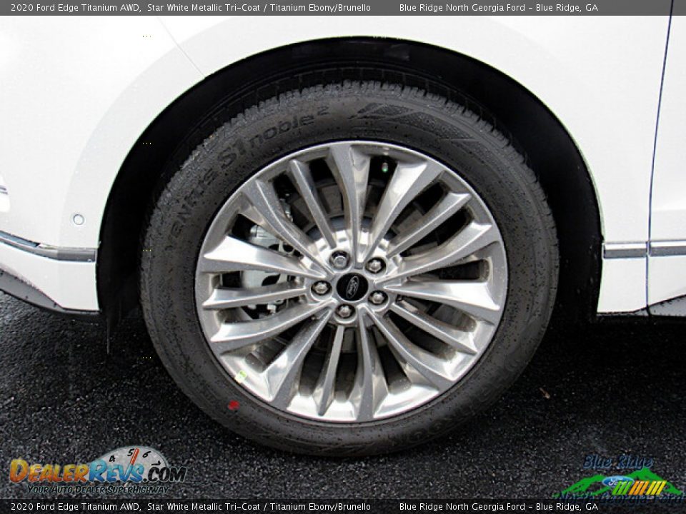 2020 Ford Edge Titanium AWD Star White Metallic Tri-Coat / Titanium Ebony/Brunello Photo #9