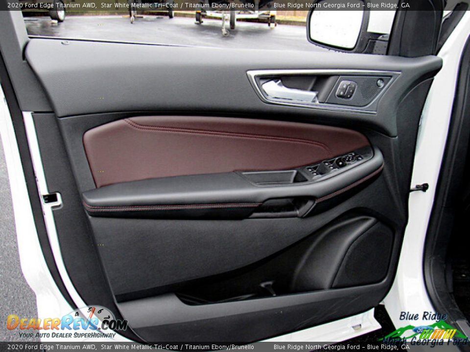 2020 Ford Edge Titanium AWD Star White Metallic Tri-Coat / Titanium Ebony/Brunello Photo #10