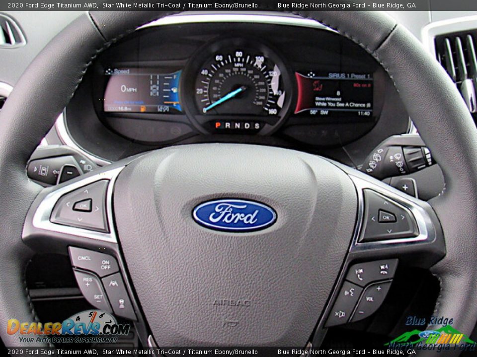 2020 Ford Edge Titanium AWD Star White Metallic Tri-Coat / Titanium Ebony/Brunello Photo #17