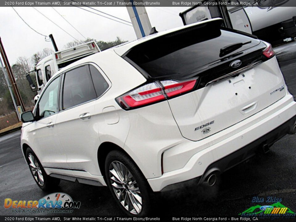2020 Ford Edge Titanium AWD Star White Metallic Tri-Coat / Titanium Ebony/Brunello Photo #29