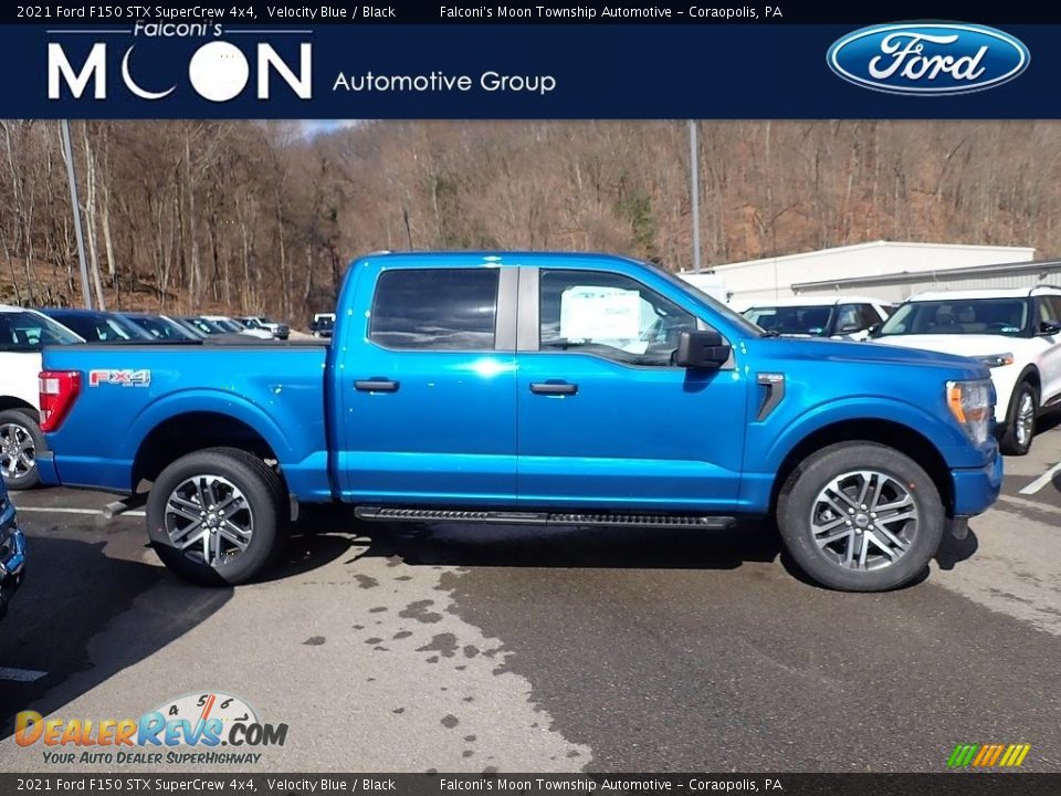 2021 Ford F150 STX SuperCrew 4x4 Velocity Blue / Black Photo #1