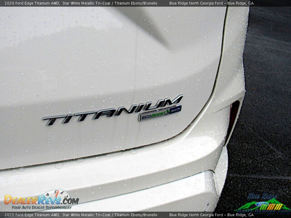 2020 Ford Edge Titanium AWD Star White Metallic Tri-Coat / Titanium Ebony/Brunello Photo #30