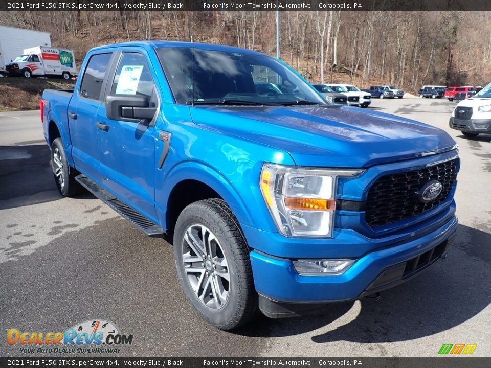 2021 Ford F150 STX SuperCrew 4x4 Velocity Blue / Black Photo #2