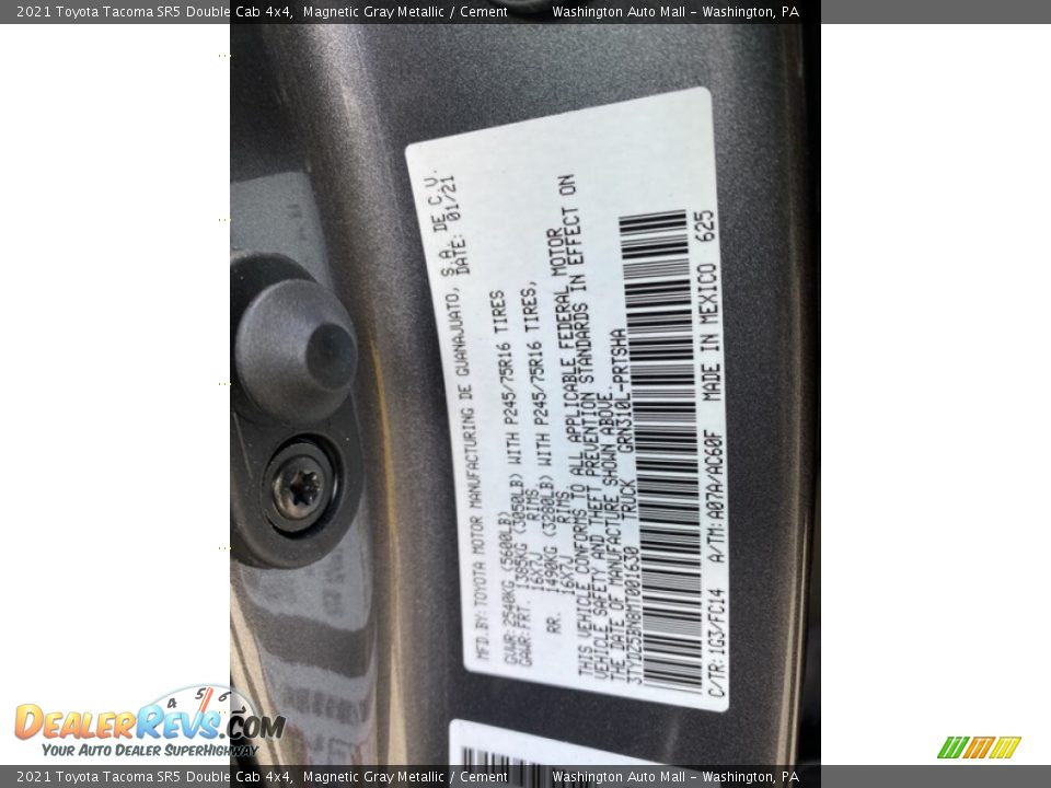 2021 Toyota Tacoma SR5 Double Cab 4x4 Magnetic Gray Metallic / Cement Photo #30