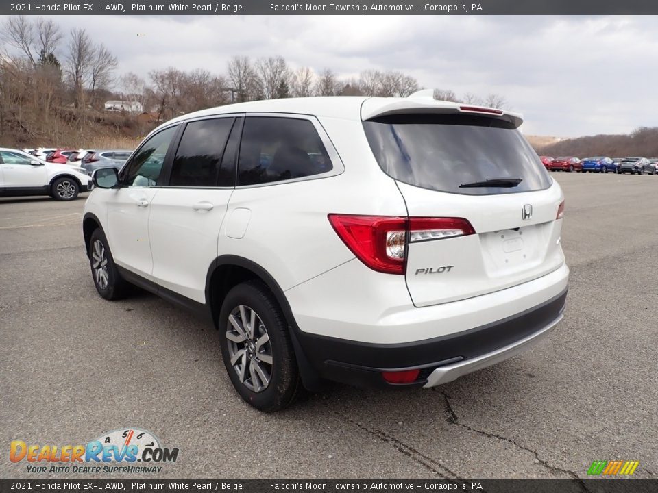 2021 Honda Pilot EX-L AWD Platinum White Pearl / Beige Photo #2