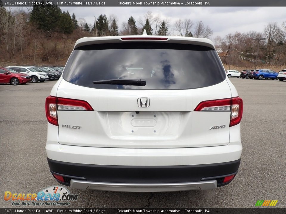 2021 Honda Pilot EX-L AWD Platinum White Pearl / Beige Photo #3