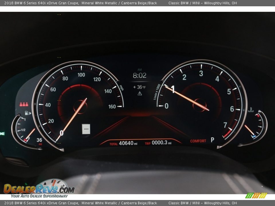 2018 BMW 6 Series 640i xDrive Gran Coupe Gauges Photo #8