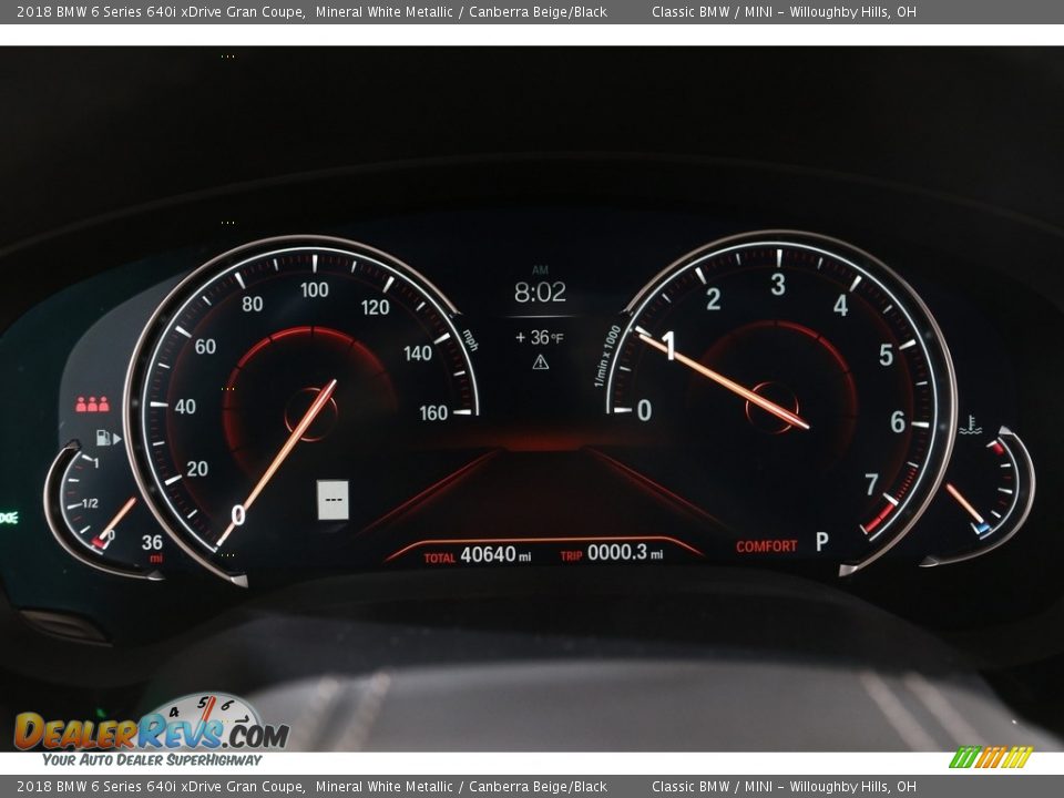 2018 BMW 6 Series 640i xDrive Gran Coupe Gauges Photo #8