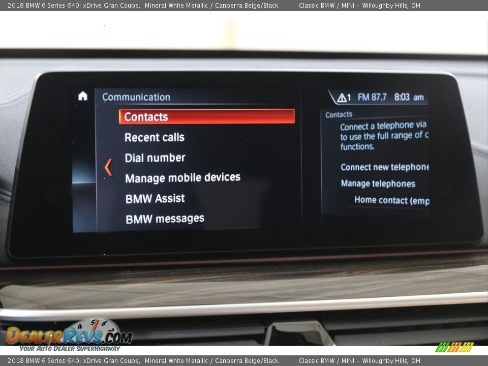 Controls of 2018 BMW 6 Series 640i xDrive Gran Coupe Photo #14