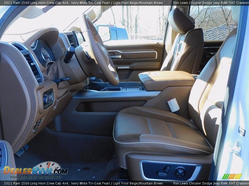 2021 Ram 1500 Long Horn Crew Cab 4x4 Ivory White Tri-Coat Pearl / Light Frost Beige/Mountain Brown Photo #11