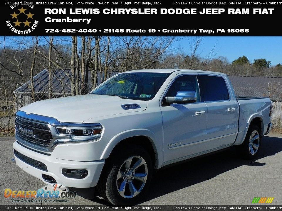 2021 Ram 1500 Limited Crew Cab 4x4 Ivory White Tri-Coat Pearl / Light Frost Beige/Black Photo #1