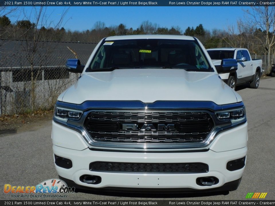 2021 Ram 1500 Limited Crew Cab 4x4 Ivory White Tri-Coat Pearl / Light Frost Beige/Black Photo #2