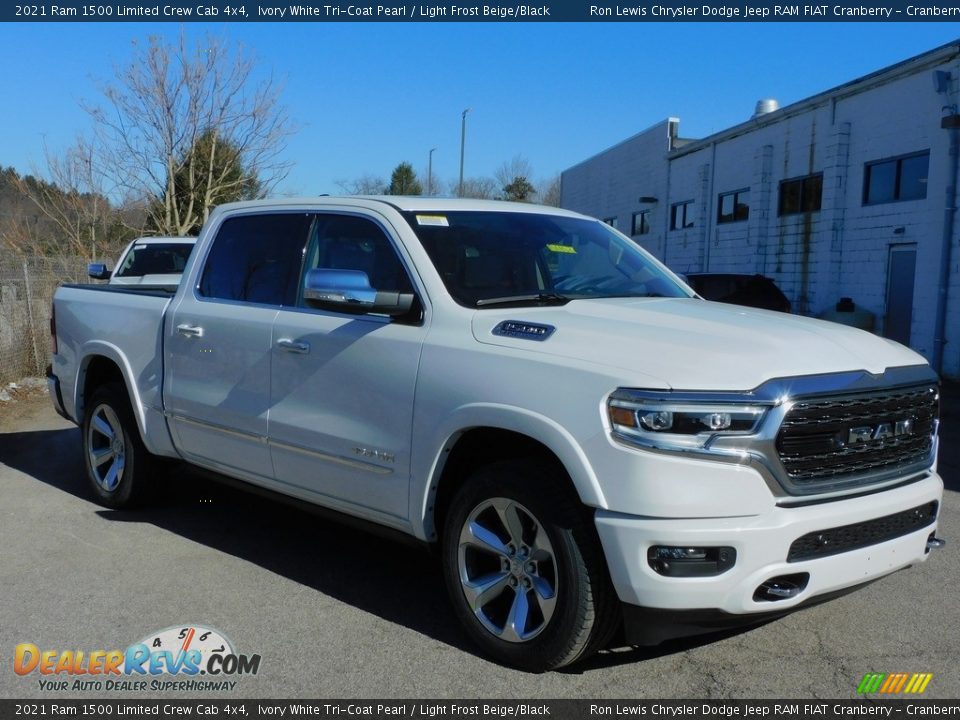 2021 Ram 1500 Limited Crew Cab 4x4 Ivory White Tri-Coat Pearl / Light Frost Beige/Black Photo #3