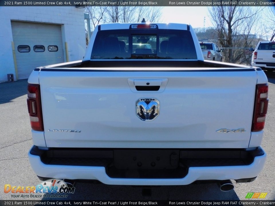 2021 Ram 1500 Limited Crew Cab 4x4 Ivory White Tri-Coat Pearl / Light Frost Beige/Black Photo #6