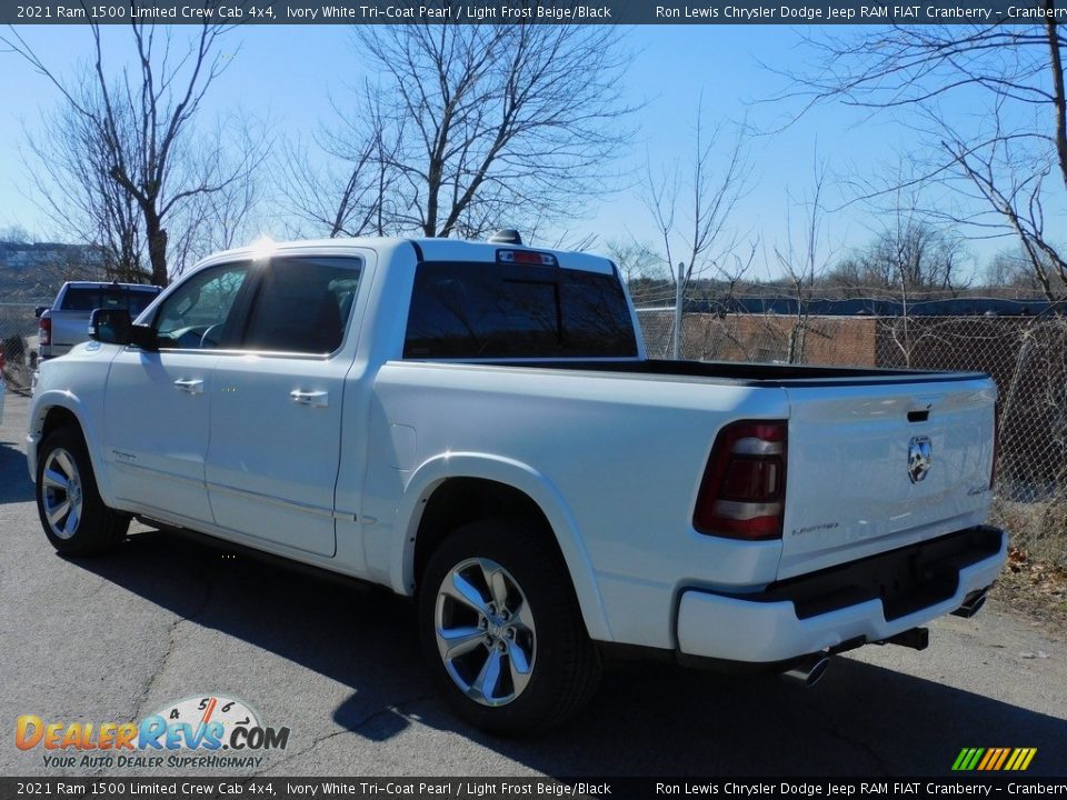 2021 Ram 1500 Limited Crew Cab 4x4 Ivory White Tri-Coat Pearl / Light Frost Beige/Black Photo #8