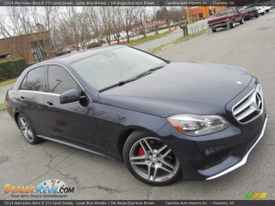 2014 Mercedes-Benz E 350 Sport Sedan Lunar Blue Metallic / Silk Beige/Espresso Brown Photo #3