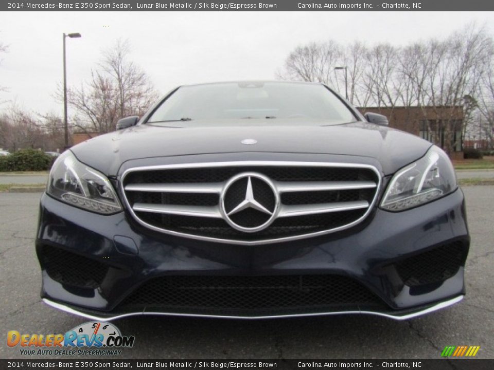 2014 Mercedes-Benz E 350 Sport Sedan Lunar Blue Metallic / Silk Beige/Espresso Brown Photo #4