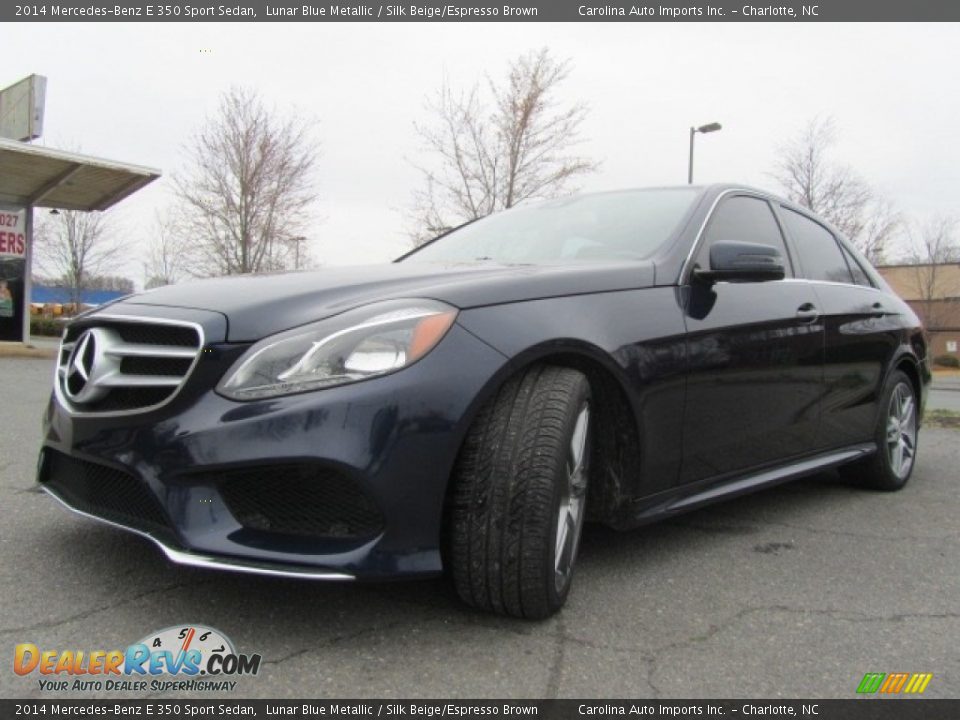 2014 Mercedes-Benz E 350 Sport Sedan Lunar Blue Metallic / Silk Beige/Espresso Brown Photo #6