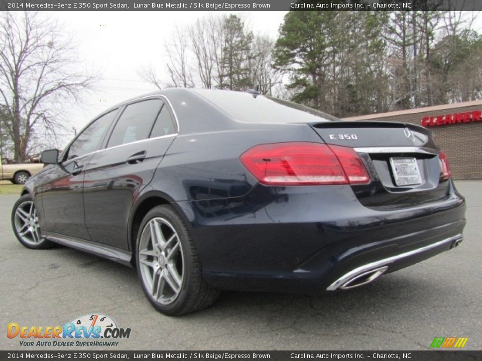 2014 Mercedes-Benz E 350 Sport Sedan Lunar Blue Metallic / Silk Beige/Espresso Brown Photo #8