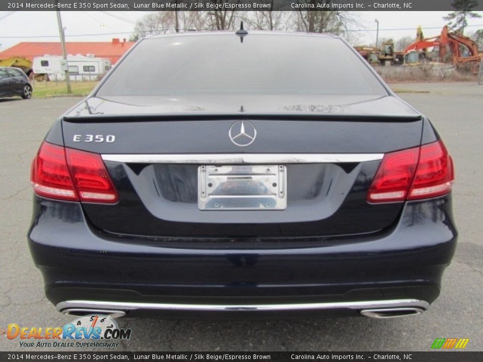 2014 Mercedes-Benz E 350 Sport Sedan Lunar Blue Metallic / Silk Beige/Espresso Brown Photo #9