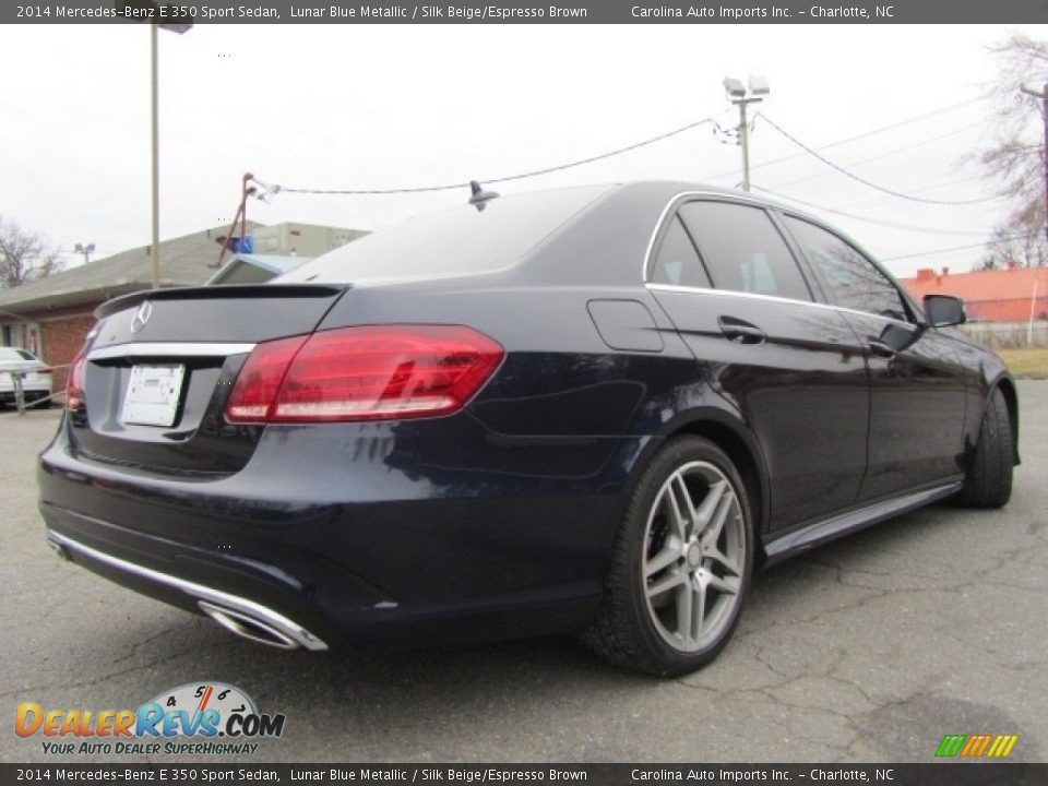 2014 Mercedes-Benz E 350 Sport Sedan Lunar Blue Metallic / Silk Beige/Espresso Brown Photo #10