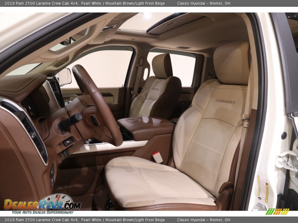 2019 Ram 2500 Laramie Crew Cab 4x4 Pearl White / Mountain Brown/Light Frost Beige Photo #7
