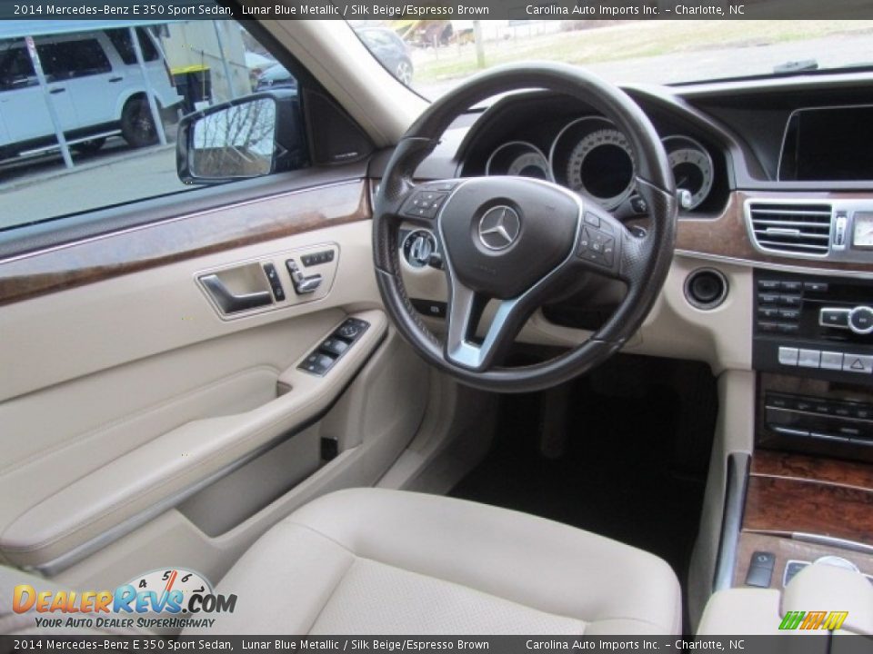 2014 Mercedes-Benz E 350 Sport Sedan Lunar Blue Metallic / Silk Beige/Espresso Brown Photo #12