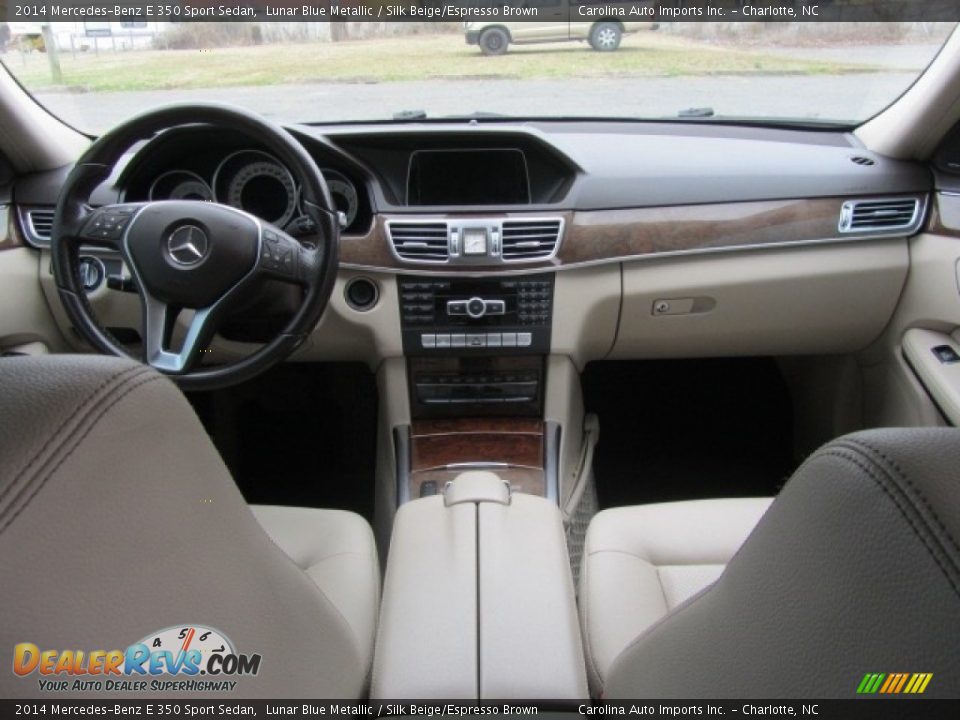 2014 Mercedes-Benz E 350 Sport Sedan Lunar Blue Metallic / Silk Beige/Espresso Brown Photo #13