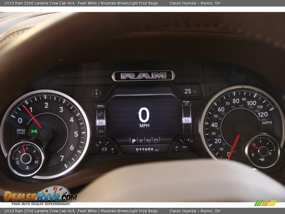 2019 Ram 2500 Laramie Crew Cab 4x4 Pearl White / Mountain Brown/Light Frost Beige Photo #11