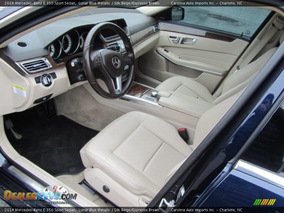 2014 Mercedes-Benz E 350 Sport Sedan Lunar Blue Metallic / Silk Beige/Espresso Brown Photo #17