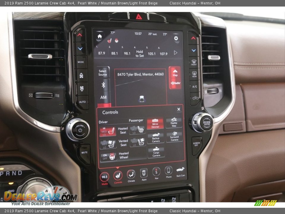 2019 Ram 2500 Laramie Crew Cab 4x4 Pearl White / Mountain Brown/Light Frost Beige Photo #14