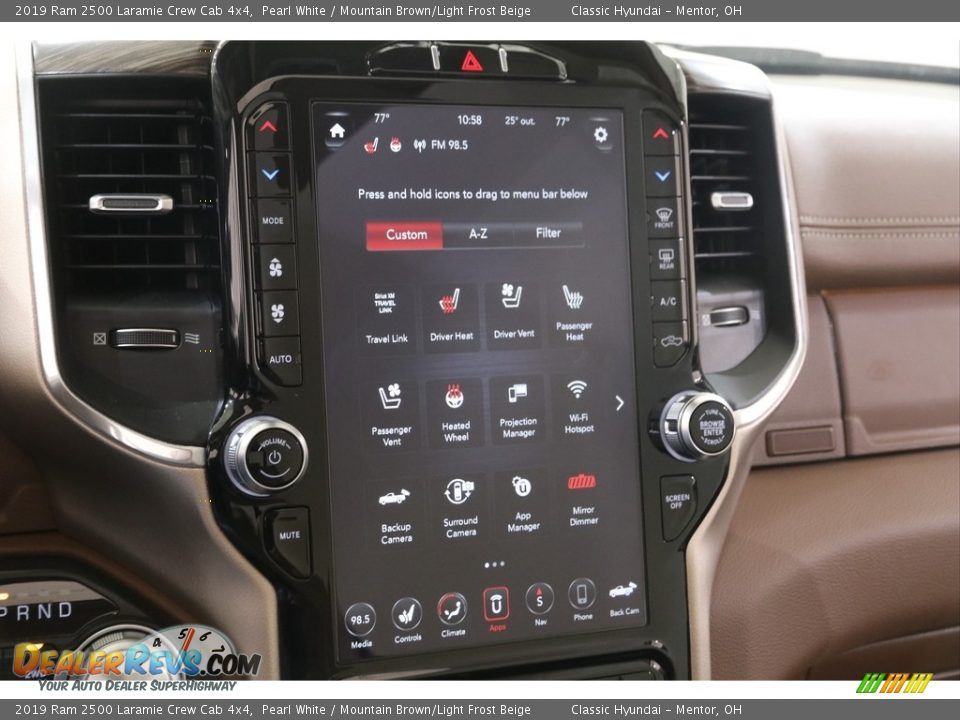 2019 Ram 2500 Laramie Crew Cab 4x4 Pearl White / Mountain Brown/Light Frost Beige Photo #17