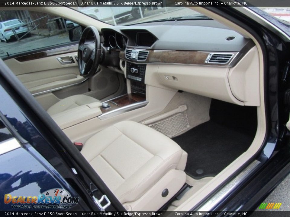 2014 Mercedes-Benz E 350 Sport Sedan Lunar Blue Metallic / Silk Beige/Espresso Brown Photo #21