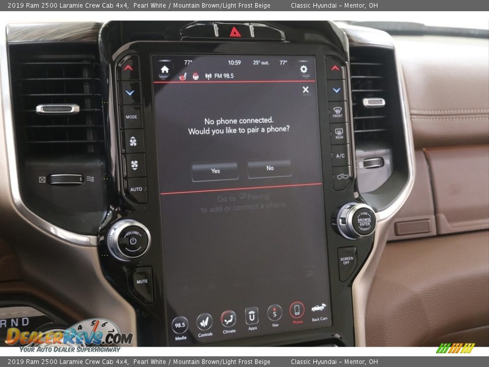 2019 Ram 2500 Laramie Crew Cab 4x4 Pearl White / Mountain Brown/Light Frost Beige Photo #20