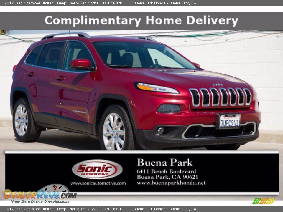 2017 Jeep Cherokee Limited Deep Cherry Red Crystal Pearl / Black Photo #1