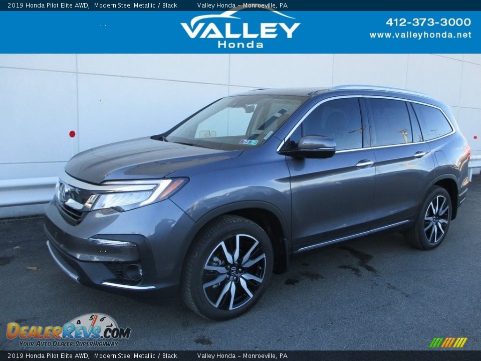 2019 Honda Pilot Elite AWD Modern Steel Metallic / Black Photo #1