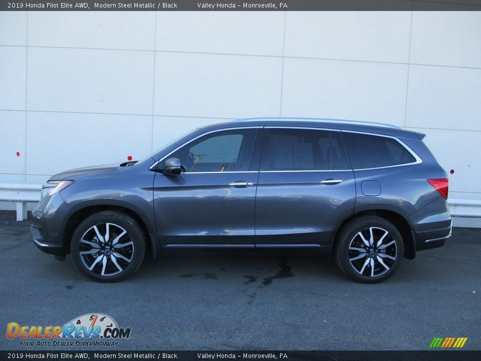 2019 Honda Pilot Elite AWD Modern Steel Metallic / Black Photo #2