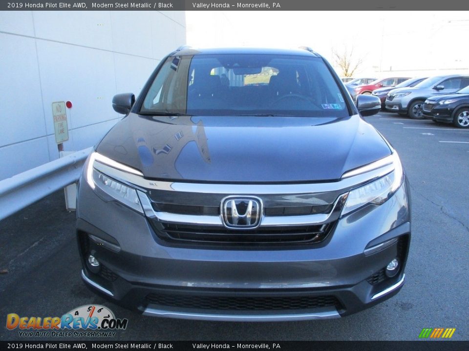 2019 Honda Pilot Elite AWD Modern Steel Metallic / Black Photo #8