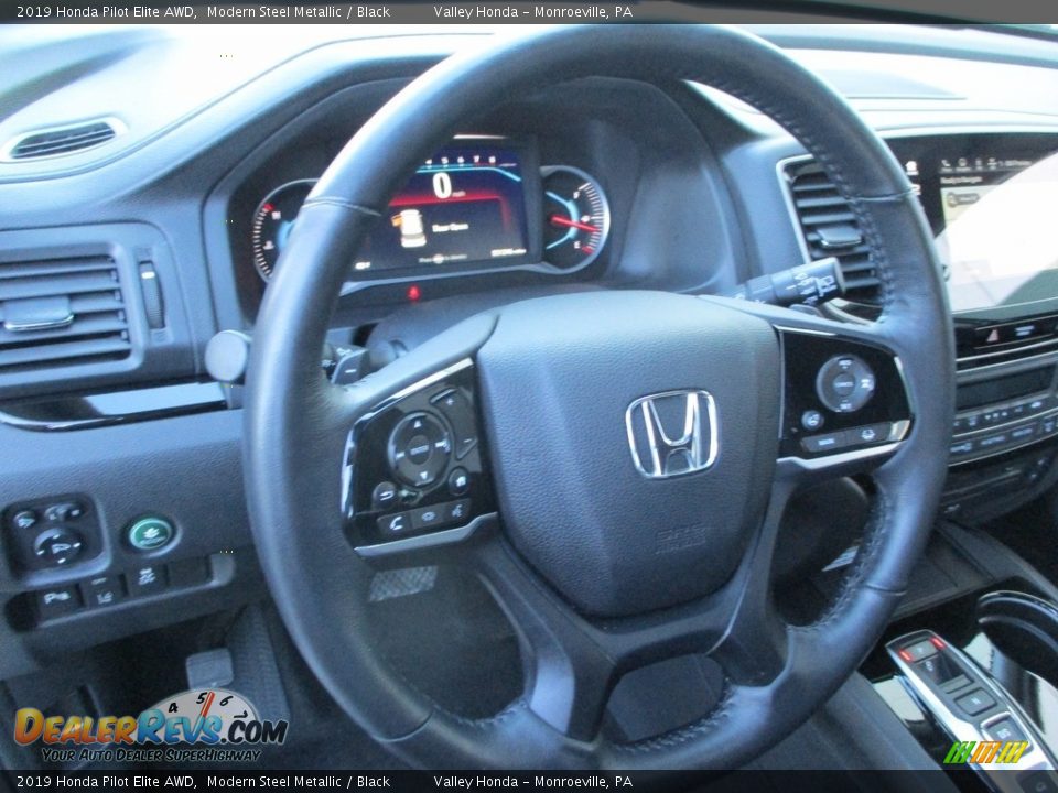 2019 Honda Pilot Elite AWD Modern Steel Metallic / Black Photo #14