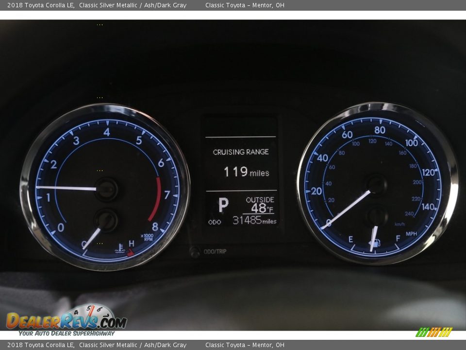 2018 Toyota Corolla LE Classic Silver Metallic / Ash/Dark Gray Photo #8