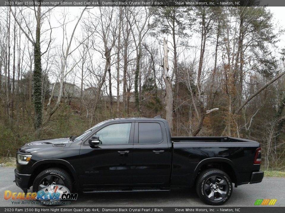 Diamond Black Crystal Pearl 2020 Ram 1500 Big Horn Night Edition Quad Cab 4x4 Photo #1