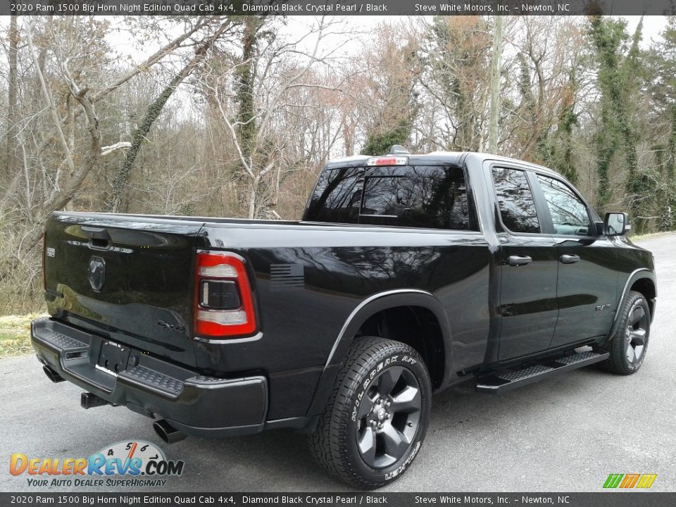 2020 Ram 1500 Big Horn Night Edition Quad Cab 4x4 Diamond Black Crystal Pearl / Black Photo #6