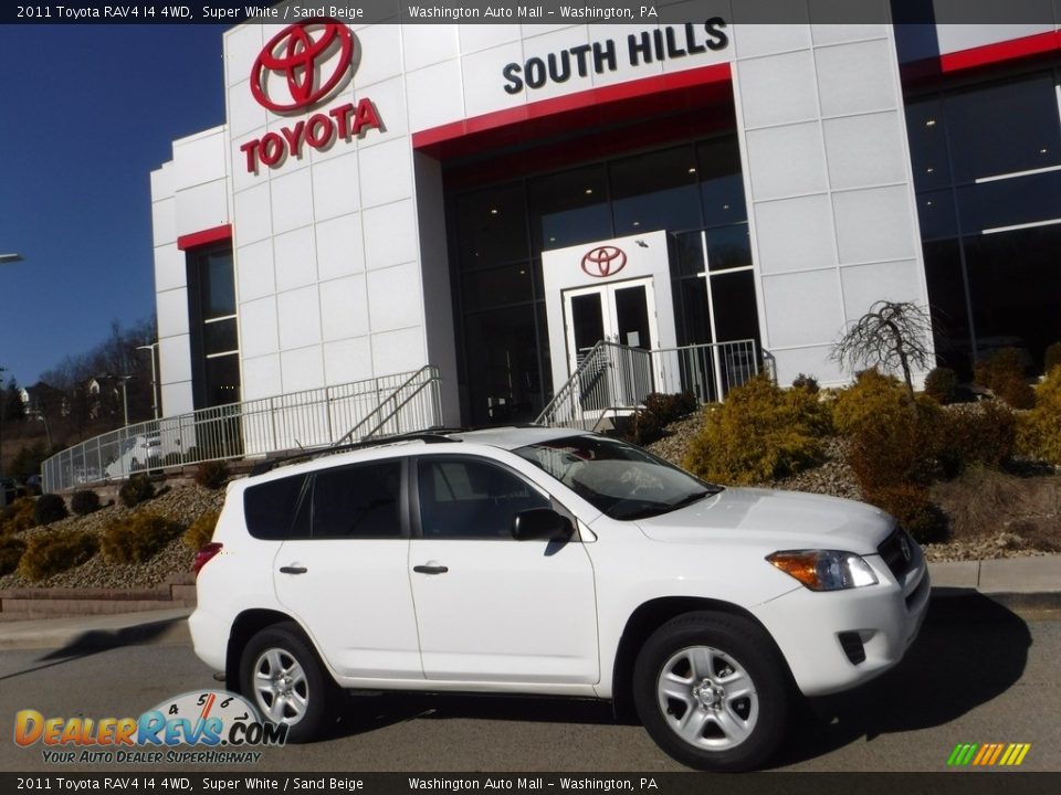 2011 Toyota RAV4 I4 4WD Super White / Sand Beige Photo #2